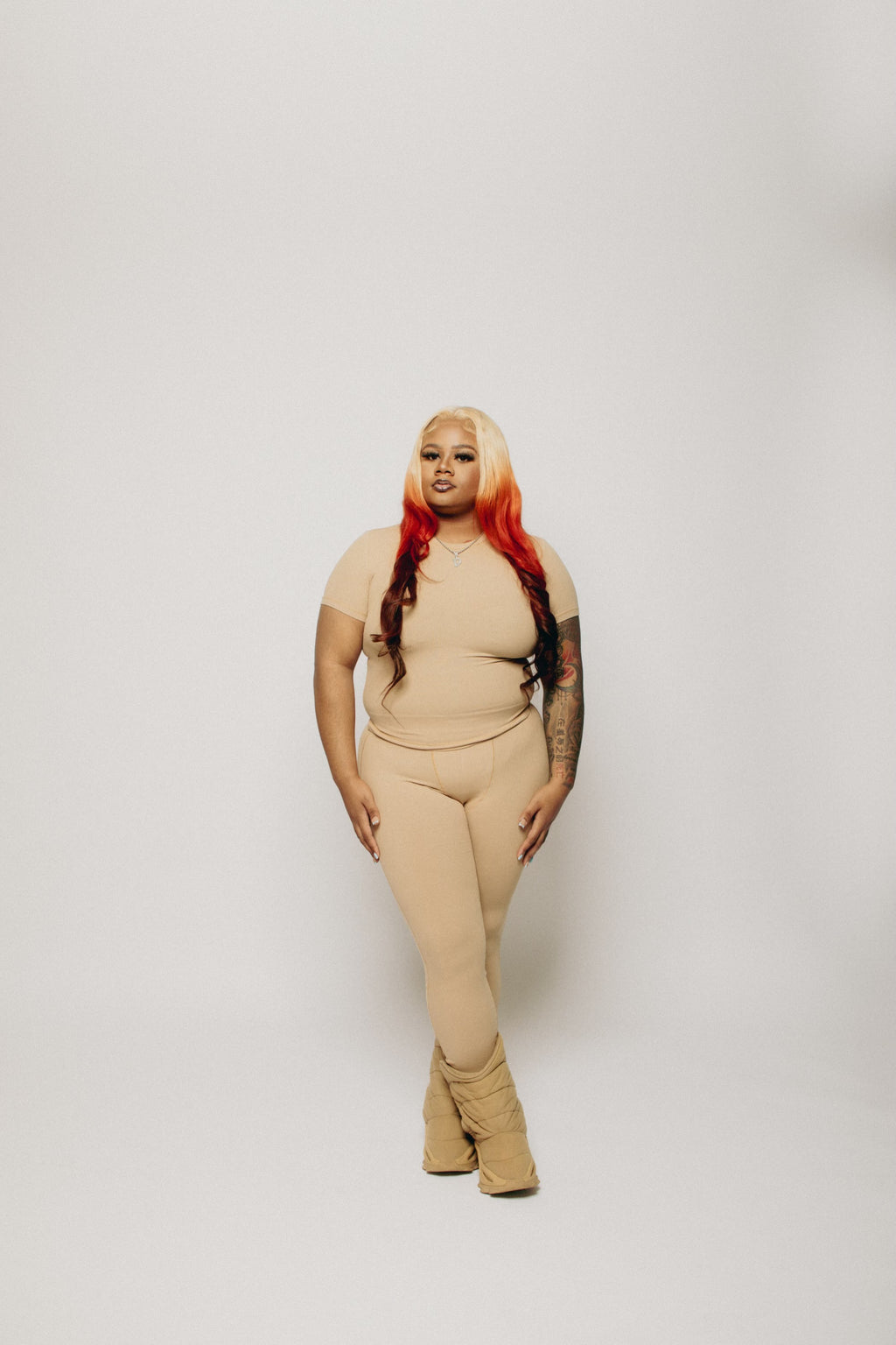 Ribbed Lounge Set : Caramel