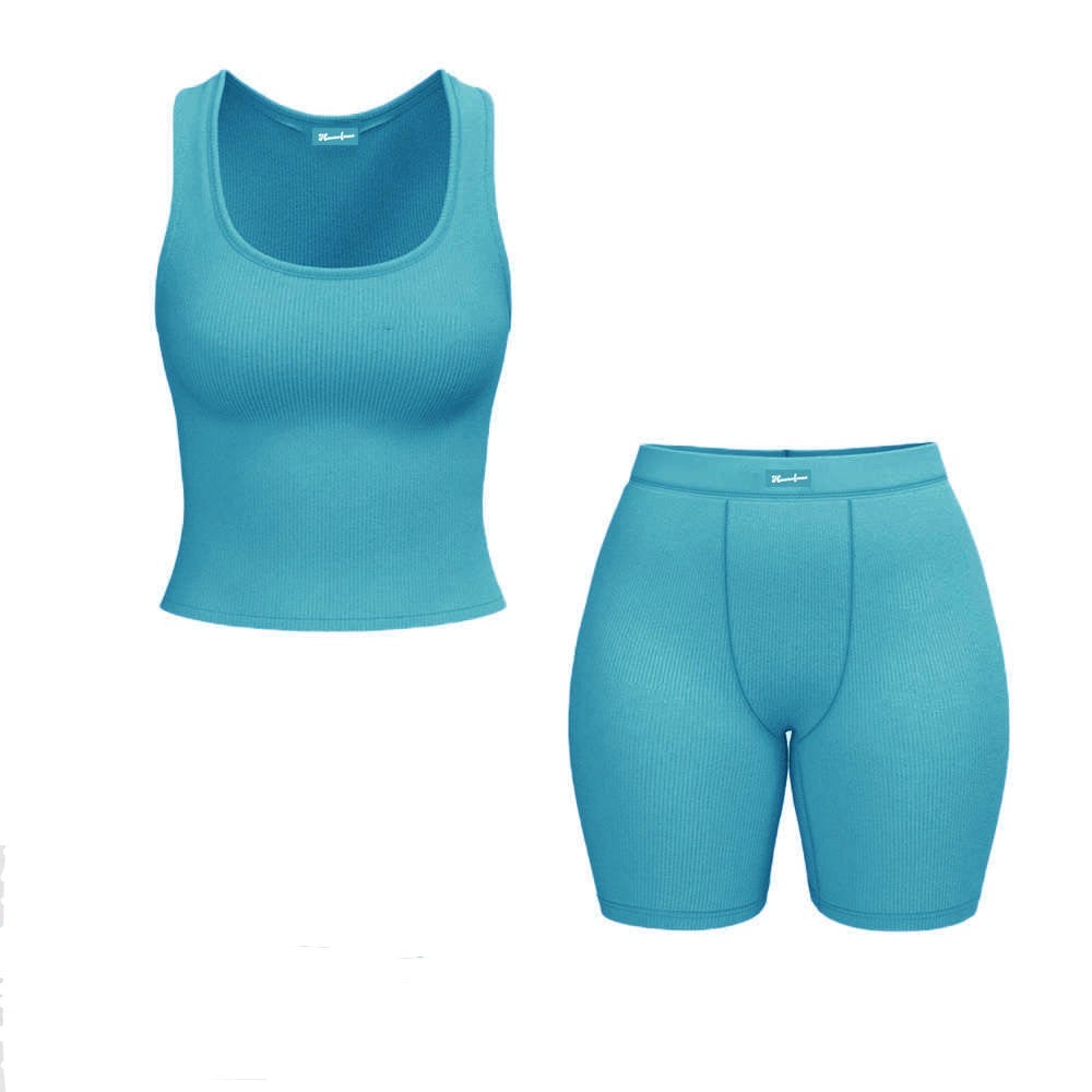 Vintage Short Set : Teal